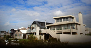 Luxury vacation property illustrating the short-term rental tax loophole for high-income physicians.