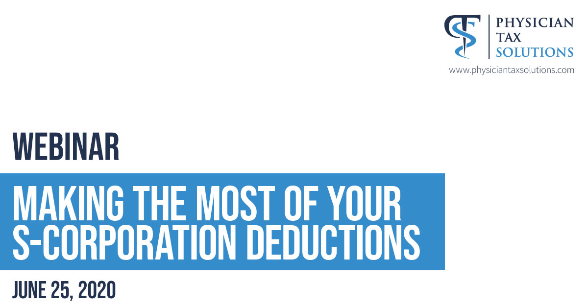 Making the Most of Your S Corporation Deduction
